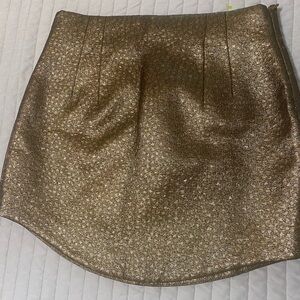 Zara Gold  Mini Skirt Cocktail